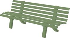 Bench in green color