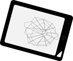 Broken tablet in black and white