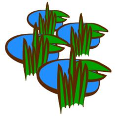 Swamp in vector drawing