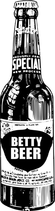 Beer bottle in retro style