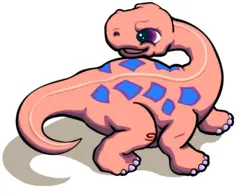 Pink prehistoric animal