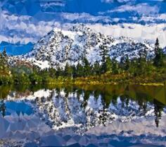 Arty mountain and lake