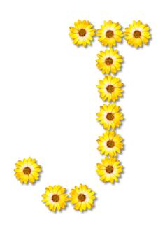 Floral letter J