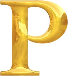 Golden letter P