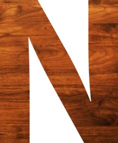 Letter N in wooden texture