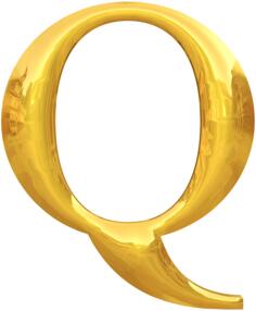 Gold typography Q