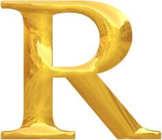 Gold typography R