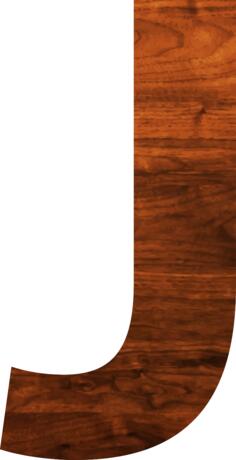 Wood texture alphabet J