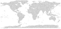 World map typography