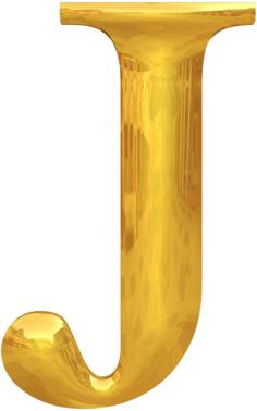Golden letter J
