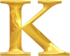 Gold typography K