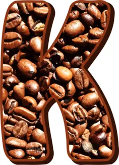Coffee beans typography K