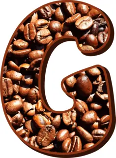 Coffee beans typography G