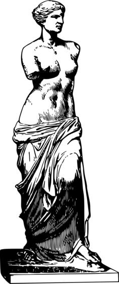 Venus de Milo in black and white