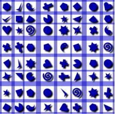 Shapes pattern in blue