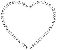 Heart and alphabet