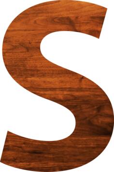 Letter S in wooden texture
