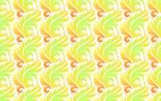 Leafy pattern in orange and green