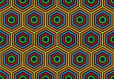 Colorful pattern of hexagons