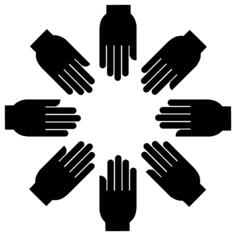 Cooperation hands vector image