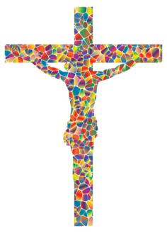 Polyprismatic tiled crucifix