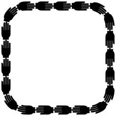 Helping hands vector frame