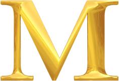 Gold typography M