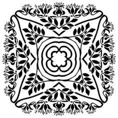Square floral design vector image