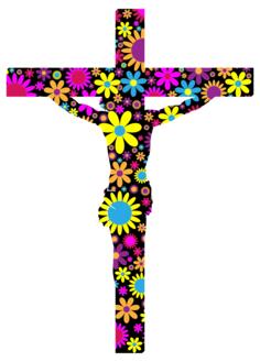 Floral crucifix vector image