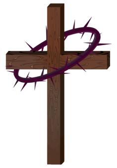 Cross with crown of thorns