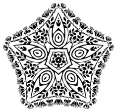 Flowery star vector drawing