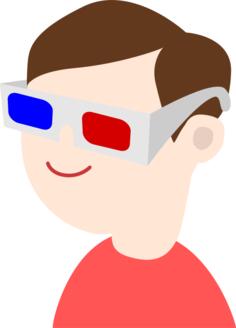 Kid with 3D glasses