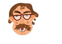 Professor in cartoon style