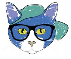 Cat wearing glasses
