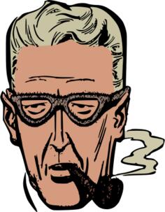 Smoking man vector drawing