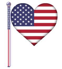 USA heart flag