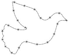 Barbed wire peace dove
