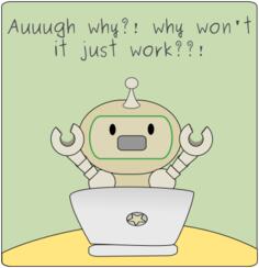 Robot with laptop