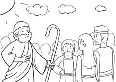 People and Moses from Bible