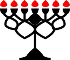 Menorah in red and black