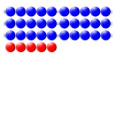 Blue and red beads