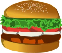 Burger with lettuce and tomato