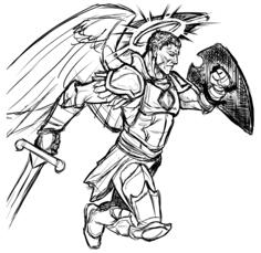 Angel of war line art