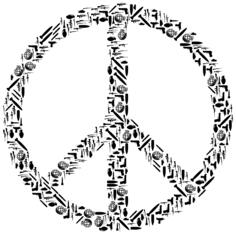 Weapons in peace symbol