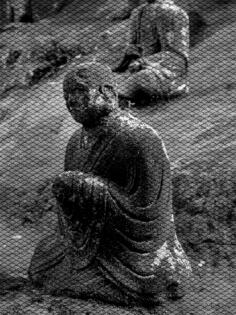Religion statues in black and white