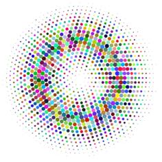 Prismatic halftone circle