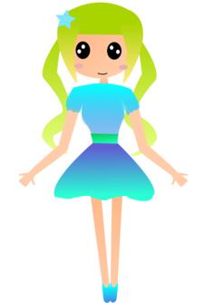 Girl with green hair