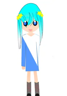 Girl with blue hair