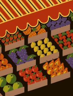 Fruit display vector image