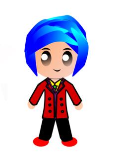 Kid with blue hair